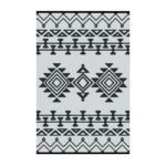 Chico Lightweight Reversible Stain Proof Plastic Outdoor Rug, Black 1