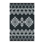 Chico Lightweight Reversible Stain Proof Plastic Outdoor Rug, Black 2